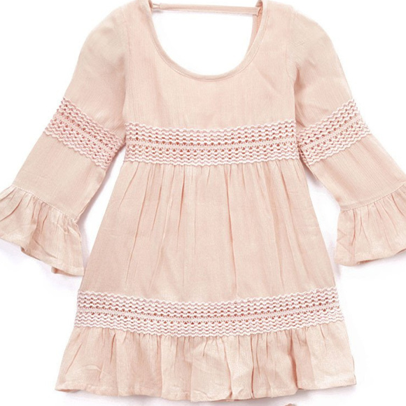 NEW Boho Kids Blush Lace Infant Dress - Picture 3 of 6